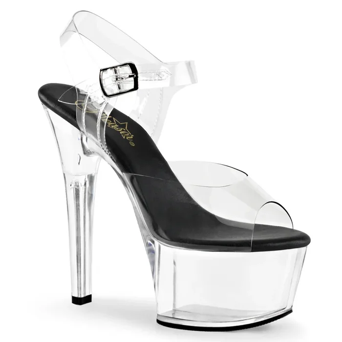 6″ Black Platform Ankle Strap Sandal