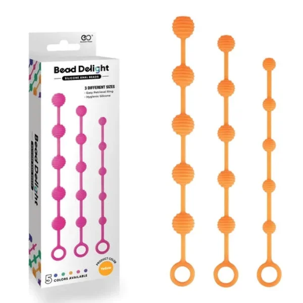 BEAD DELIGHT SILICONE ANAL BEAD KIT ORANGE