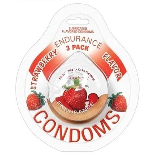 Endurance Condoms – Strawberry – 3 Pack