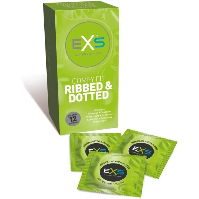 EXS Ribbed & Dotted Condoms 12 Pack