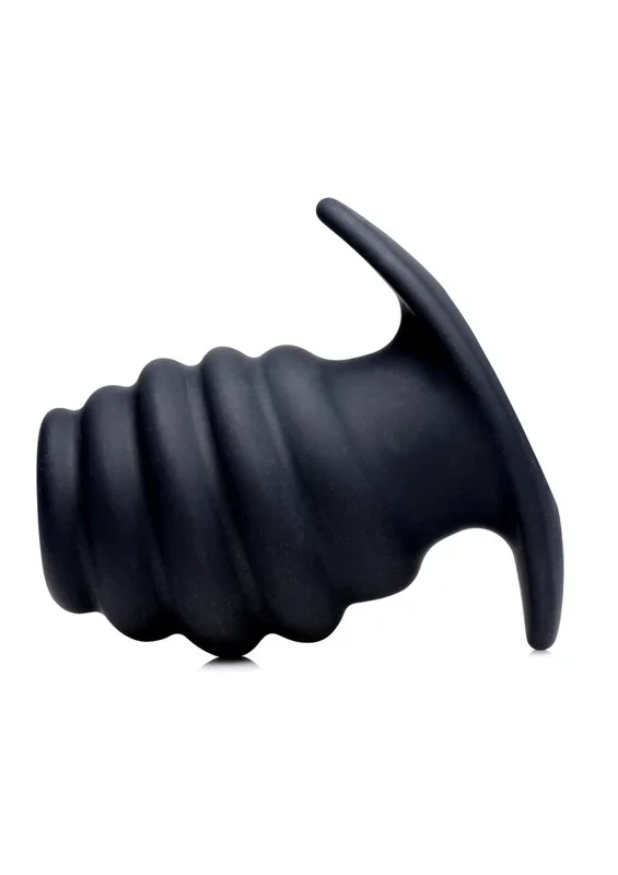Master Series Silicone Ribbed Hollow Anal Plug