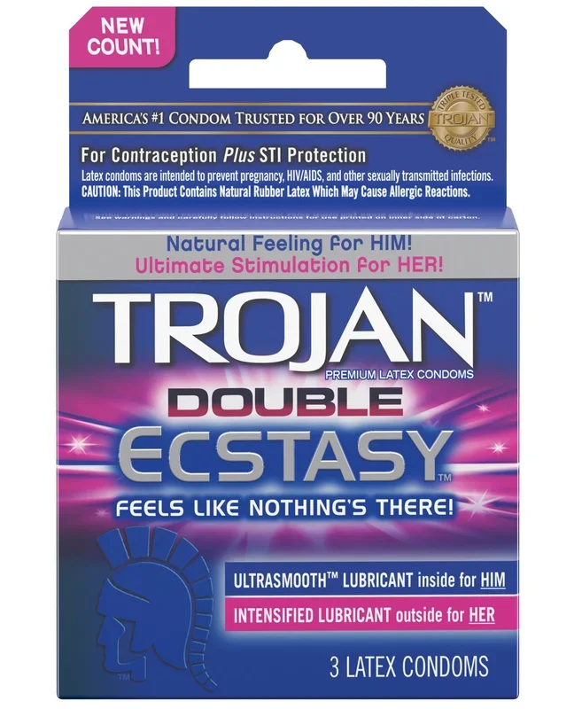 Trojan Double Ecstasy Condom – Box of 3